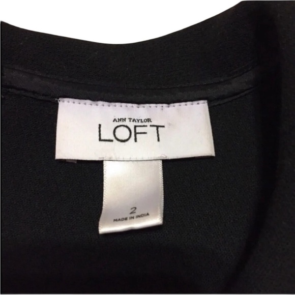 Loft Cowl Neck Exposed Zipper Black Midi Dress 2 - Picture 6 of 9